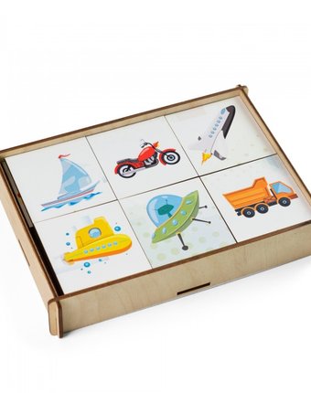 Миниатюра фотографии Деревянная игрушка сибирские игрушки мемори транспорт