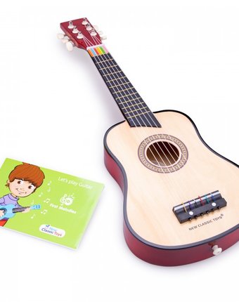 Миниатюра фотографии Деревянная игрушка new cassic toys гитара 10303/10304