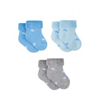 Носки детские, 3 пары, голубой, серый