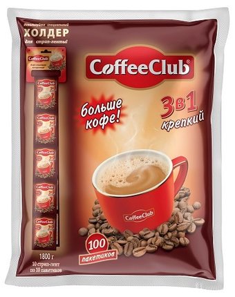Coffee Club  Напиток кофейный растворимый 3 в 1 Крепкий 100 пак.