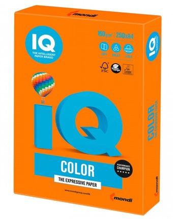 IQ Бумага цветная Интенсив А4 160 г/м2 250 листов