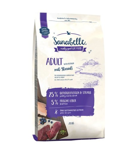 Сухой корм Sanabelle Adult NEW со страусом, 2 кг