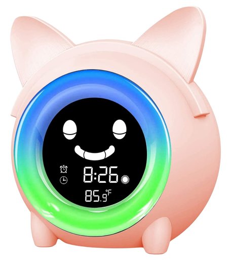 Часы будильник электронные LaLa-Kids с ночником и тренировкой сна Котик