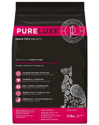 Сухой корм PureLUXE для нормализации веса индейка-лосось, 400 г