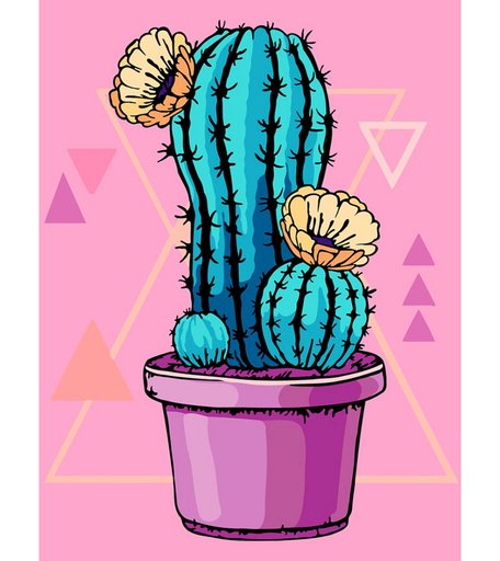 Набор для раскрашивания по номерам ФРЕЯ Трио кактусов