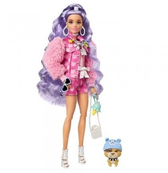 Миниатюра фотографии Кукла barbie mattel "экстра милли" с сиреневыми волосами