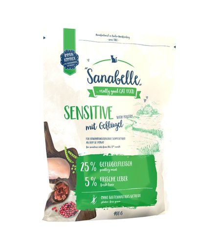 Сухой корм Sanabelle Sensitive NEW для кошек с птицей, 400 г