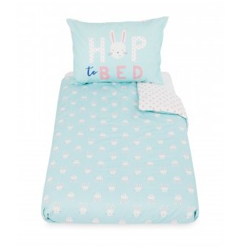 Набор "Зайчик" для детской кроватки, голубой и розовый