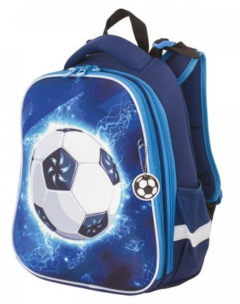 Миниатюра фотографии Brauberg premium ранец с 2-мя отделениями и брелоком для мальчиков футбол 38х29х16 см 227814