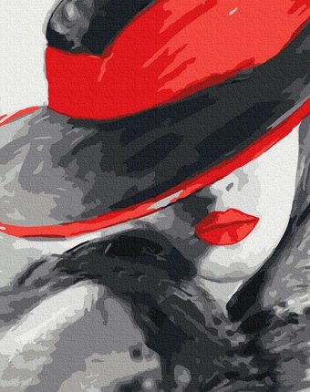 Molly Картина по номерам Дама в красной шляпе 30х30 см