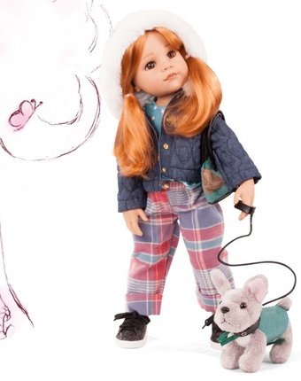 Gotz Кукла Ханна гуляет с собакой рыжеволосая 50 см