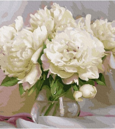 Molly Картина по номерам Нежные пионы 50х40 см