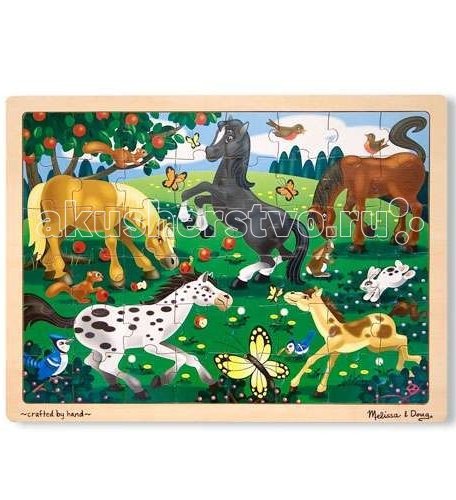 Деревянная игрушка Melissa & Doug Мои первые пазлы Резвые лошади