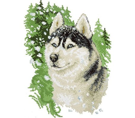 Фрея Кристальная мозаика Хаски 34.5x25.5 см