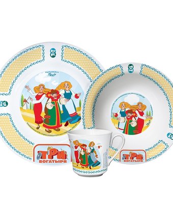 Миниатюра фотографии Набор посуды priority три богатыря царевны