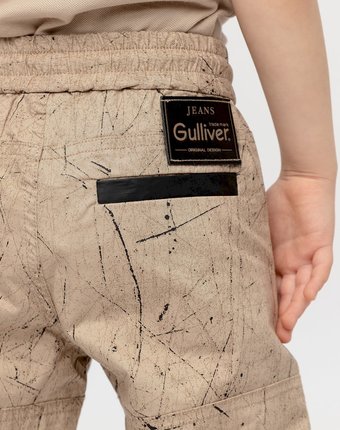 Миниатюра фотографии Бежевые брюки с принтом gulliver