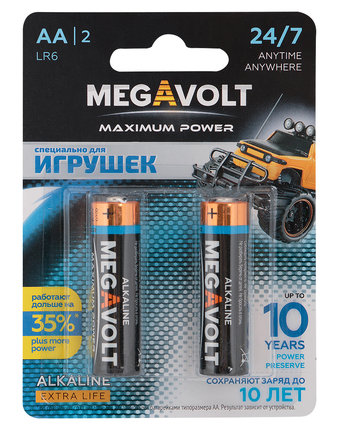 Батарейки Megavolt AA/LR6, 1.5V (2 шт.)