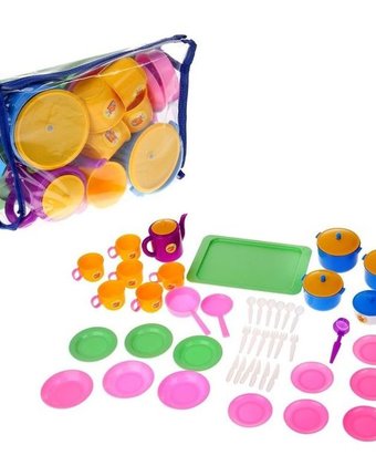 Миниатюра фотографии Игровой набор посуды пластмастер позови гостей