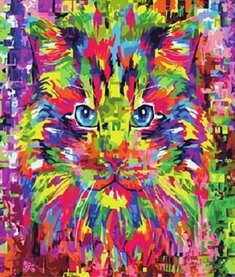 Миниатюра фотографии Paintboy картина по номерам красочный кот