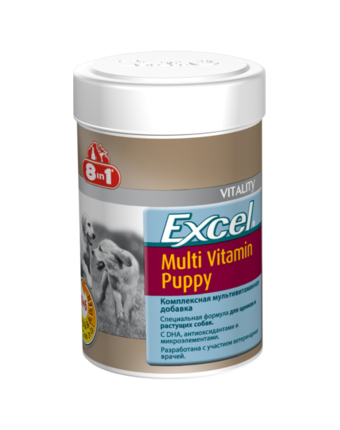 Витамины для щенков 8in1 8in1 Excel Мультивитамины д/щенков 100 таблеток Excel Мультивитамины, 70