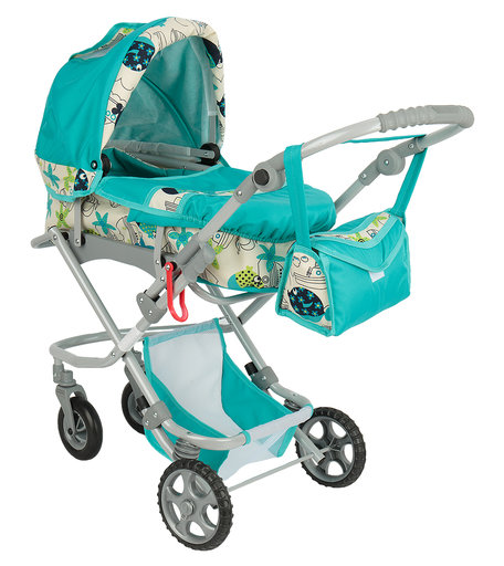 Коляска для кукол Wakart Кая бирюзовая 85 х 44 х 90 см