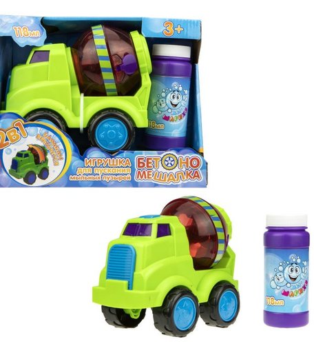 1 Toy Мы-шарики Игрушка для пускания мыльных пузырей Бетономешалка 118 мл