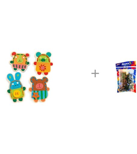 Деревянная игрушка Djeco Шнуровка Зверюшки и МиниМаниЯ Yako Набор Армия К85552