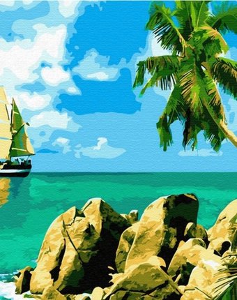 Molly Картина по номерам с цветной схемой на холсте Сейшельские острова 40х30 см