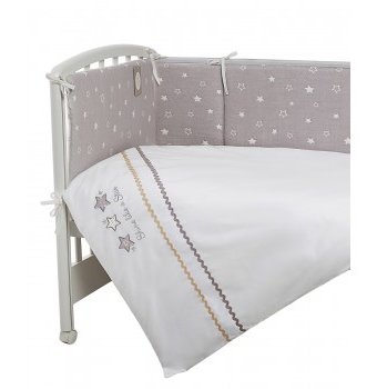 Комплект постельных принадлежностей Perina Toys "Звёзды", 120х60 см, серый, айвори