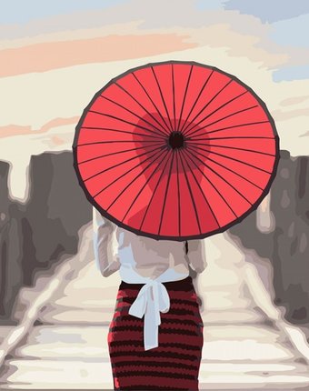 Миниатюра фотографии Фрея набор для раскрашивания по номерам японский зонтик 50х40 см