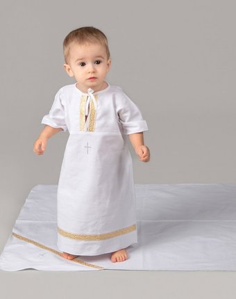 Миниатюра фотографии Pituso комплект для крещения мальчика 2 предмета (рубашка, пеленка)
