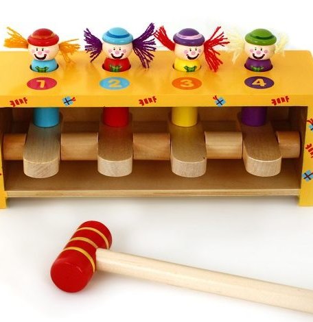 Деревянная игрушка Mapacha Набор с молоточком Прыгающие клоуны