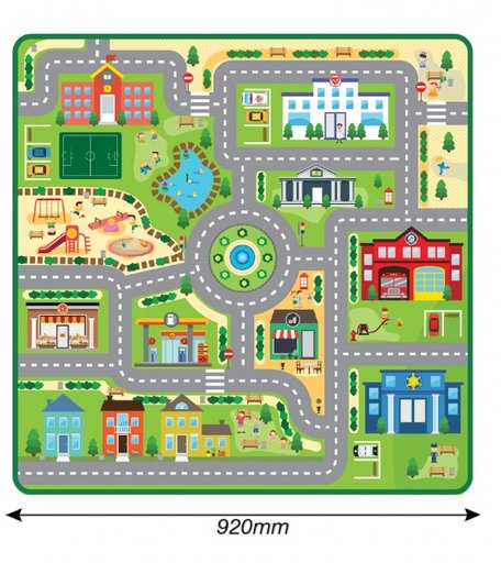 Игровой коврик ЯиГрушка в рулоне Город 92x92 см