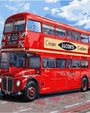 Molly Картина по номерам с цветной схемой на холсте Автобус Лондона 40х30 см