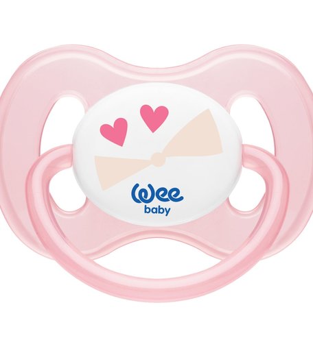 Пустышка WeeBaby BUTTERFLY силикон, 0-6 месяцев
