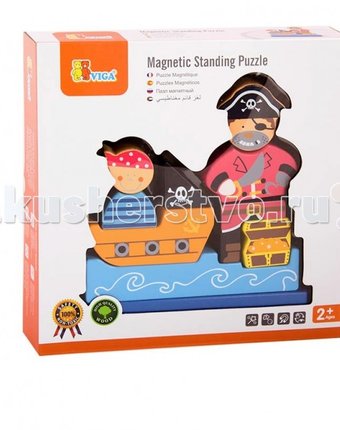 Миниатюра фотографии Деревянная игрушка viga магнитный 3d пазл пират