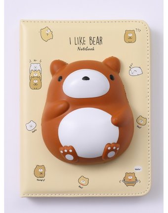 Миниатюра фотографии Mihi mihi блокнот со сквишем медвежонок i like bear а5