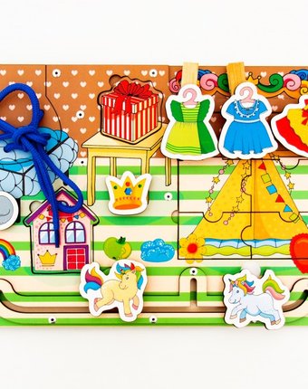Миниатюра фотографии Деревянная игрушка сибирские игрушки бизиборд для девочек