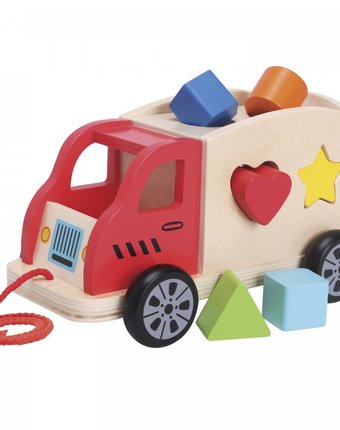 Миниатюра фотографии Деревянная игрушка new cassic toys грузовик-сортер