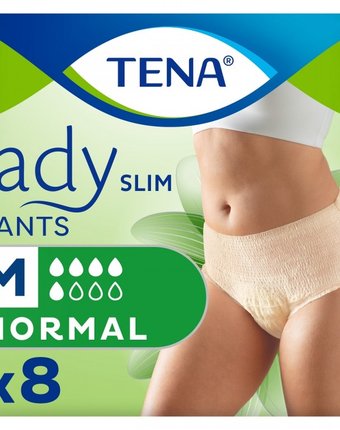 Миниатюра фотографии Tena впитывающие трусы slim lady pants normal 8 шт.