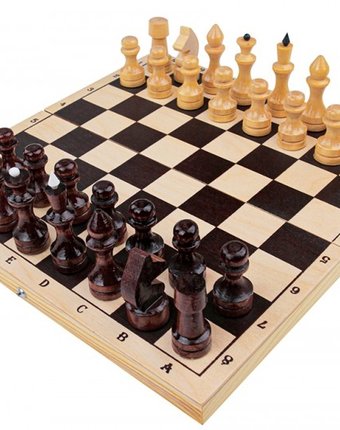 Рыжий кот Настольная игра Шахматы обиходные лакированные с доской 29х15 см