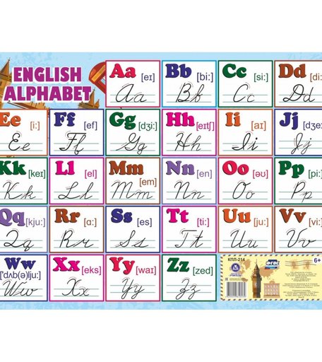 Плакат Издательство Учитель Английский алфавит. Формат А2