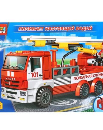 Конструктор Город мастеров Камаз пожарная машина с фигуркой (132 детали)