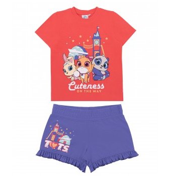 Футболка и шорты Disney "Пупс", коралловый, фиолетовый