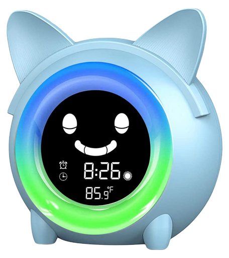 Часы будильник электронные LaLa-Kids с ночником и тренировкой сна Котик