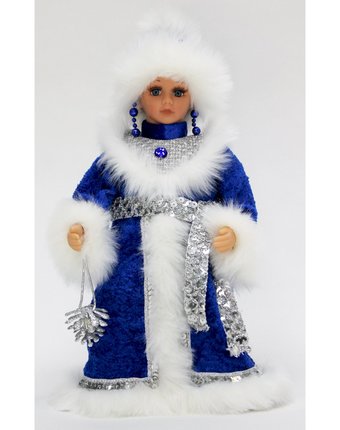 Миниатюра фотографии Елочное украшение triumph nord снегурочка в голубой с серебром шубе и шапке 30 см
