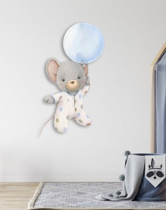 Миниатюра фотографии Miaworkstudio интерьерная наклейка мышонок с шариком