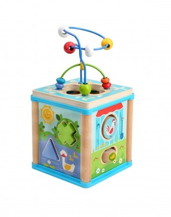 Деревянная игрушка Lucy & Leo Универсальный занимательный куб Ферма