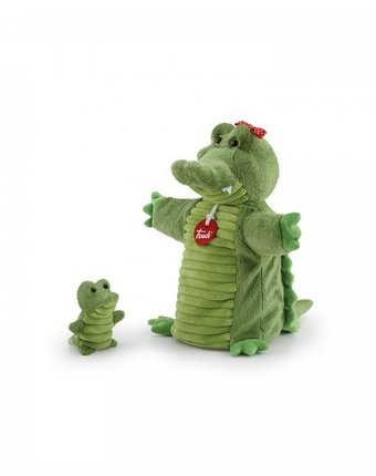 Миниатюра фотографии Trudi мягкая игрушка на руку крокодил с крокодильчиком 26x24x11 см