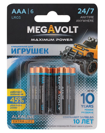 Батарейки Megavolt AAA/LR03, 1.5V (6 шт.)